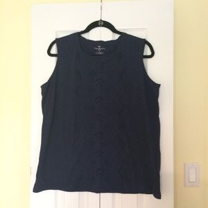 Talbots Navy Eyelet Tank 1X